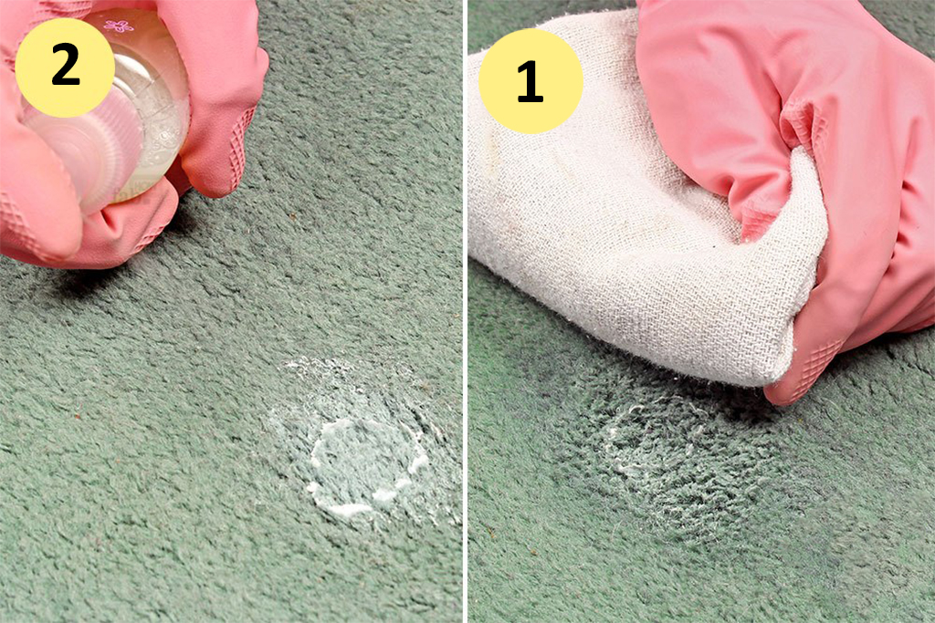 پاک کردن لکه چسب از روی فرش